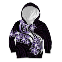 Plumeria Tribal Tattoo Kid Hoodie Purple Polynesian Pattern