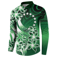 Cook Islands Tattoo Button Sweatshirt Plumeria Polynesian Pattern