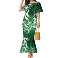 Cook Islands Tattoo Family Matching Mermaid Dress and Hawaiian Shirt Plumeria Polynesian Pattern