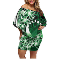 Cook Islands Tattoo Family Matching Off Shoulder Short Dress and Hawaiian Shirt Plumeria Polynesian Pattern