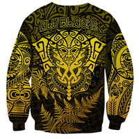 New Zealand Rugby Sweatshirt Silver Fern All Black Mix Ta Moko Gold Style LT9 - Polynesian Pride
