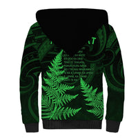 Personalised New Zealand Rugby Sherpa Hoodie Aotearoa Ka Mate Haka All Black Mix Ta Moko Green Style LT9 - Polynesian Pride