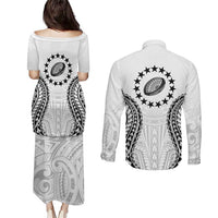 World Rugby Cook Islands Couples Matching Puletasi and Long Sleeve Button Shirt Kukis Make History - Polynesian Pride