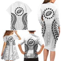 World Rugby Cook Islands Family Matching Long Sleeve Bodycon Dress and Hawaiian Shirt Kukis Make History - Polynesian Pride