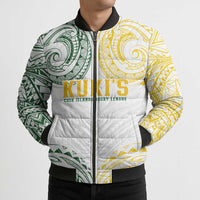 World Rugby Cook Islands Bomber Puffer Jacket White Polynesian Tribal Pattern - Polynesian Pride