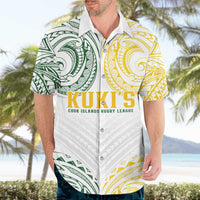 World Rugby Cook Islands Hawaiian Shirt White Polynesian Tribal Pattern - Polynesian Pride