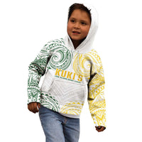 World Rugby Cook Islands Kid Hoodie White Polynesian Tribal Pattern - Polynesian Pride