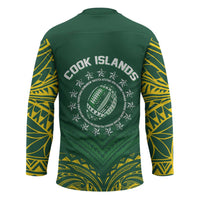 World Rugby Cook Islands Hockey Jersey Green Polynesian Tribal Pattern - Polynesian Pride