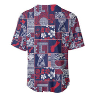Guam Felis Pasgua Baseball Jersey Pacific Patchwork Xmas Vibes - Polynesian Pride