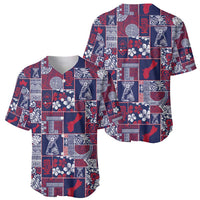 Guam Felis Pasgua Baseball Jersey Pacific Patchwork Xmas Vibes - Polynesian Pride