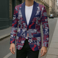 Guam Felis Pasgua Blazer Pacific Patchwork Xmas Vibes - Polynesian Pride