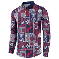 Guam Felis Pasgua Button Sweatshirt Pacific Patchwork Xmas Vibes - Polynesian Pride