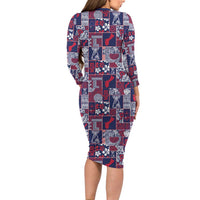 Guam Felis Pasgua Family Matching Long Sleeve Bodycon Dress and Hawaiian Shirt Pacific Patchwork Xmas Vibes LT9 - Polynesian Pride