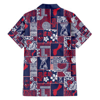 Guam Felis Pasgua Family Matching Off The Shoulder Long Sleeve Dress and Hawaiian Shirt Pacific Patchwork Xmas Vibes LT9 - Polynesian Pride
