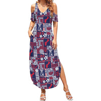 Guam Felis Pasgua Family Matching Summer Maxi Dress and Hawaiian Shirt Pacific Patchwork Xmas Vibes - Polynesian Pride