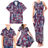 Guam Felis Pasgua Family Matching Tank Maxi Dress and Hawaiian Shirt Pacific Patchwork Xmas Vibes - Polynesian Pride