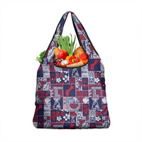 Guam Felis Pasgua Grocery Bag Pacific Patchwork Xmas Vibes LT9 1-pack One Size Blue - Polynesian Pride