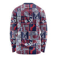 Guam Felis Pasgua Long Sleeve Shirt Pacific Patchwork Xmas Vibes - Polynesian Pride