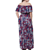 Guam Felis Pasgua Off Shoulder Maxi Dress Pacific Patchwork Xmas Vibes - Polynesian Pride