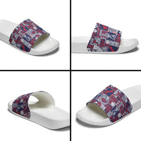 Guam Felis Pasgua Slide Sandals Pacific Patchwork Xmas Vibes LT9 - Polynesian Pride