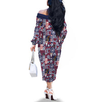 Manuia le Kerisimasi American Samoa Family Matching Off The Shoulder Long Sleeve Dress and Hawaiian Shirt Pacific Patchwork Xmas Vibes LT9 - Polynesian Pride