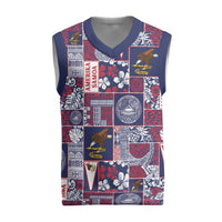 Manuia le Kerisimasi American Samoa Christmas Knitted V-Neck Vest Pacific Patchwork Xmas Vibes - Polynesian Pride