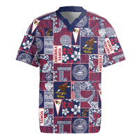Manuia le Kerisimasi American Samoa Rugby Jersey Pacific Patchwork Xmas Vibes - Polynesian Pride