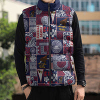 Manuia le Kerisimasi American Samoa Sleeveless Puffer Jacket Pacific Patchwork Xmas Vibes - Polynesian Pride