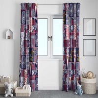 Manuia le Kerisimasi American Samoa Window Curtain Pacific Patchwork Xmas Vibes - Polynesian Pride