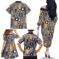 Ekamawir omo Nauru Family Matching Off The Shoulder Long Sleeve Dress and Hawaiian Shirt Pacific Patchwork Xmas Vibes LT9 - Polynesian Pride