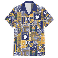 Ekamawir omo Nauru Family Matching Off Shoulder Maxi Dress and Hawaiian Shirt Pacific Patchwork Xmas Vibes - Polynesian Pride