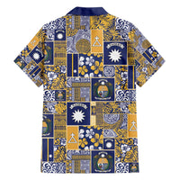 Ekamawir omo Nauru Family Matching Short Sleeve Bodycon Dress and Hawaiian Shirt Pacific Patchwork Xmas Vibes - Polynesian Pride
