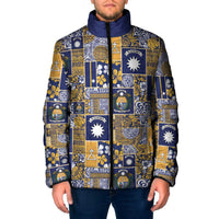 Ekamawir omo Nauru Padded Jacket Pacific Patchwork Xmas Vibes - Polynesian Pride