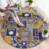 Ekamawir omo Nauru Round Carpet Pacific Patchwork Xmas Vibes - Polynesian Pride