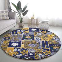 Ekamawir omo Nauru Round Carpet Pacific Patchwork Xmas Vibes - Polynesian Pride
