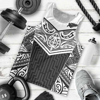 New Zealand Black Fern Custom Men Tank Top Maori Tukutuku Black-white Motif LT9 - Polynesian Pride