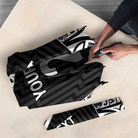 New Zealand Black Fern Custom Umbrella Maori Tukutuku Black-white Motif - Polynesian Pride