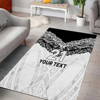 New Zealand Koru Fern Custom Area Rug Simple Taniko Motif