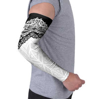 New Zealand Koru Fern Custom Arm Sleeves Simple Taniko Motif - Polynesian Pride