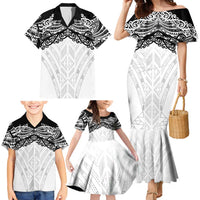 New Zealand Koru Fern Custom Family Matching Mermaid Dress and Hawaiian Shirt Simple Taniko Motif