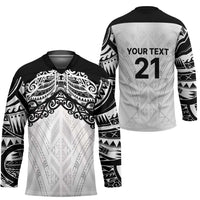 New Zealand Koru Fern Custom Hockey Jersey Simple Taniko Motif - Polynesian Pride