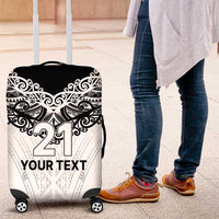 New Zealand Koru Fern Custom Luggage Cover Simple Taniko Motif