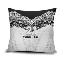 New Zealand Koru Fern Custom Pillow Cover Simple Taniko Motif - Polynesian Pride