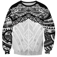 New Zealand Koru Fern Custom Sweatshirt Simple Taniko Motif LT9 Unisex White - Polynesian Pride