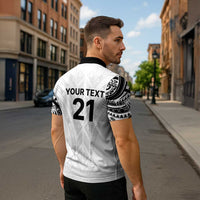 New Zealand Koru Fern Custom Zipper Polo Shirt Simple Taniko Motif - Polynesian Pride