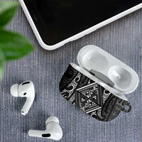 New Zealand Maori Taniko AirPods Case Black Kowhaiwhai Puhoro LT9 - Polynesian Pride