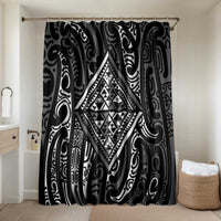 New Zealand Maori Taniko Bathroom Set Black Kowhaiwhai Puhoro - Polynesian Pride