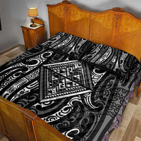 New Zealand Maori Taniko Quilt Bed Set Black Kowhaiwhai Puhoro