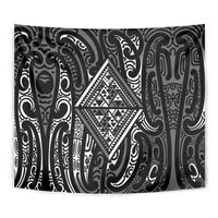 New Zealand Maori Taniko Tapestry Black Kowhaiwhai Puhoro
