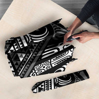 New Zealand Maori Taniko Umbrella Black Kowhaiwhai Puhoro - Polynesian Pride